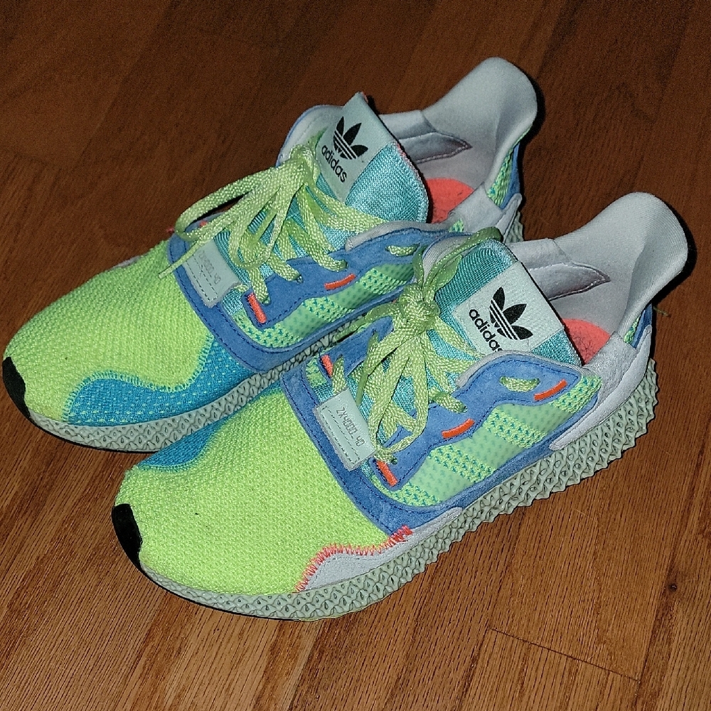 Adidas Green and Blue Performance Sneakers